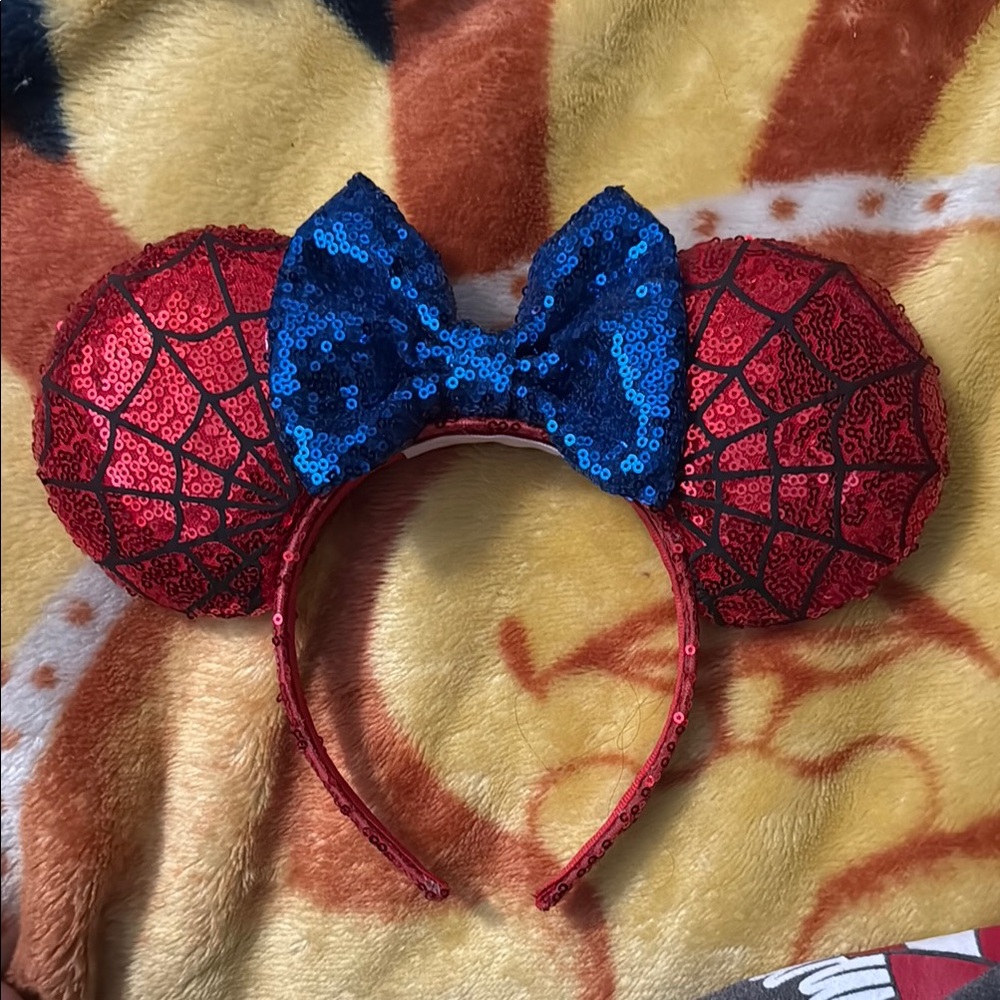 Red and Blue Sequin Spider-Man Minnie ears